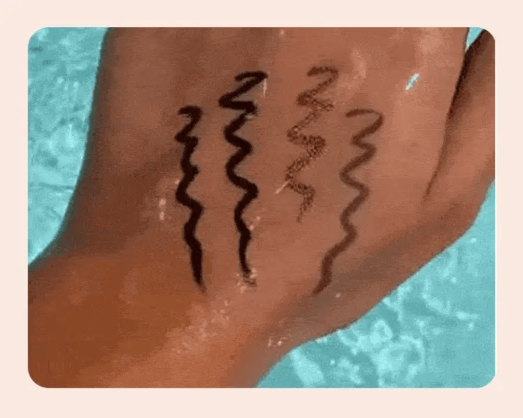 Waterproof eyeliner demonstration